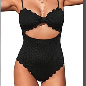 CupShe Black Cut Out One Piece Bathing Suit